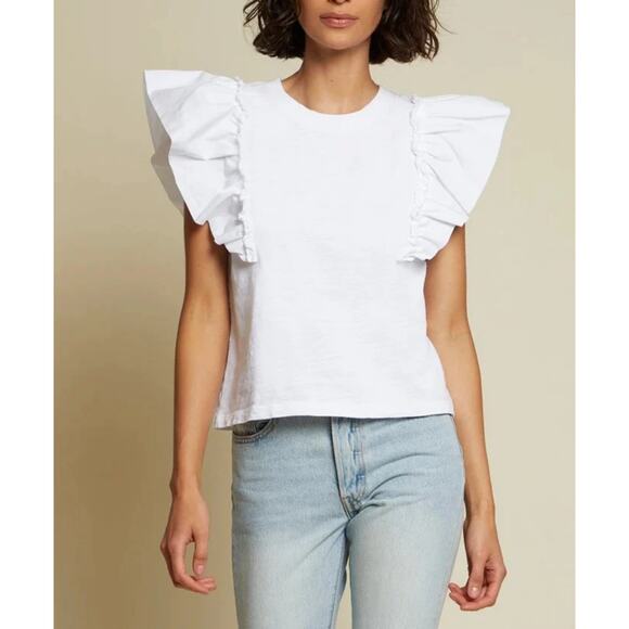 Nation Ltd. White Ruffle Sleeveless Top - Picture 4 of 9